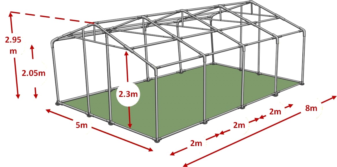 5x8m advanced marquee framework diagram