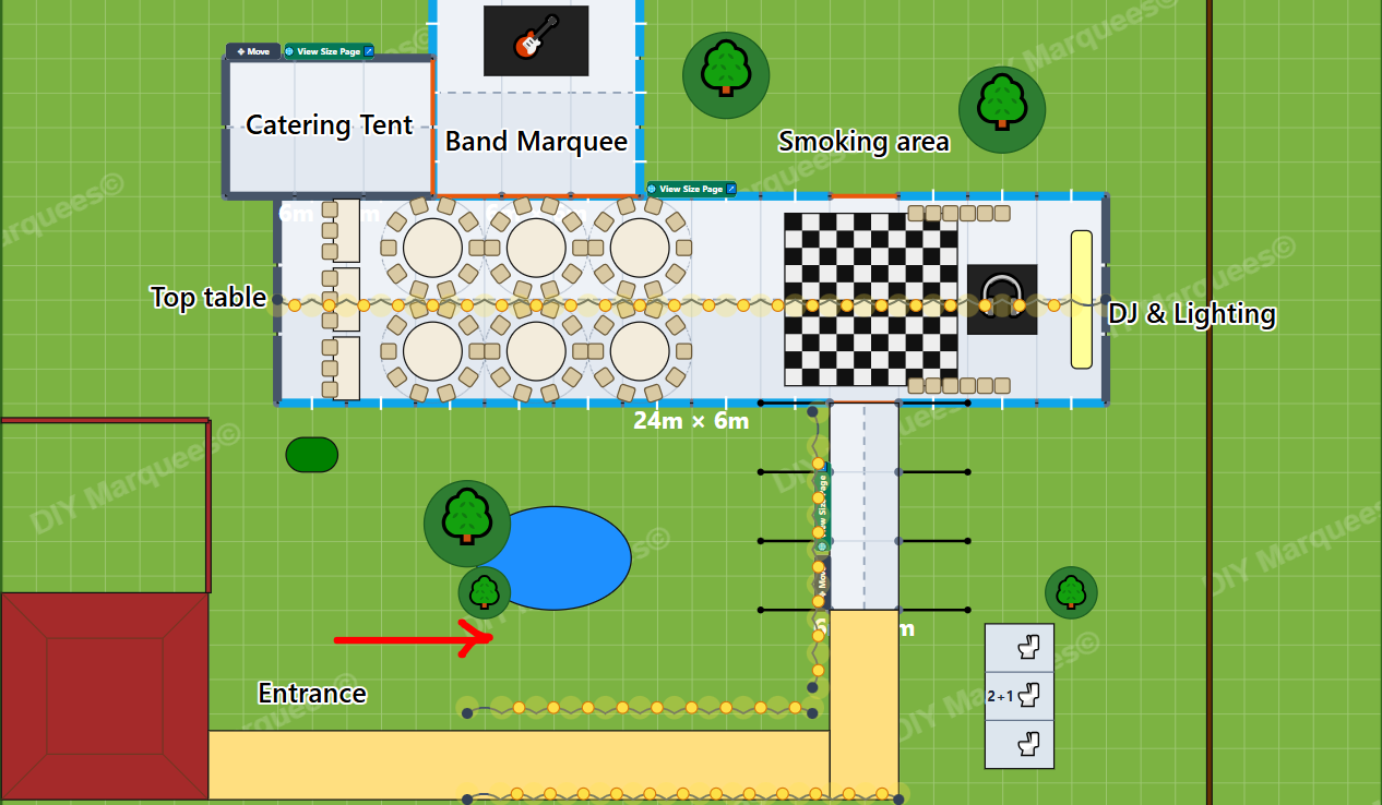 Marquee planner for layout & capacity